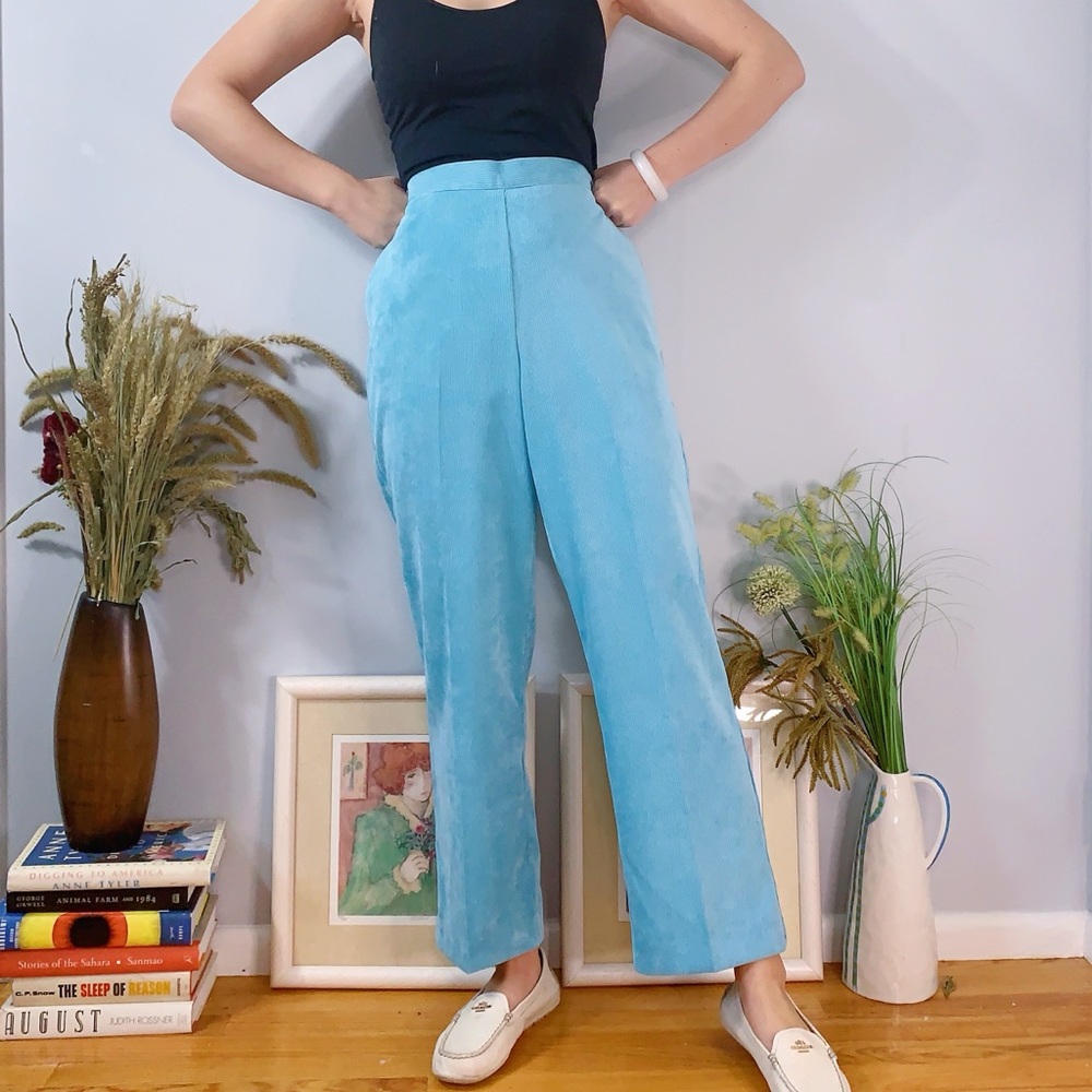 NWT Vintage Blue Corduroy Trousers Size 10
